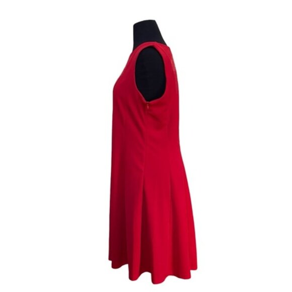 Charlie Page Red Sleeveless Fit & Flare Dress Women’s L - Picture 3 of 10